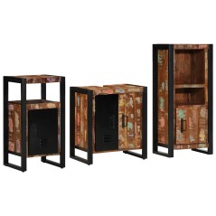 vidaXL Set di mobili per il bagno 3 pcs Legno massello riciclato