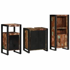 vidaXL Set di mobili per il bagno 3 pcs Legno massello riciclato