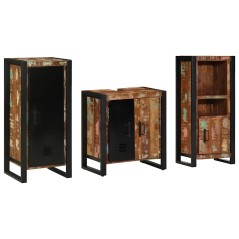 vidaXL Set di mobili per il bagno 3 pcs Legno massello riciclato