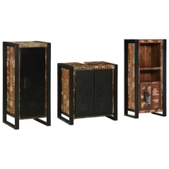 vidaXL Set di mobili per il bagno 3 pcs Legno massello riciclato
