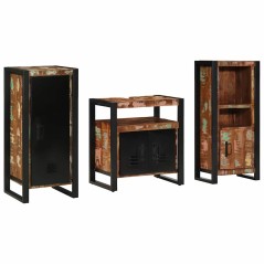 vidaXL Set di mobili per il bagno 3 pcs Legno massello riciclato