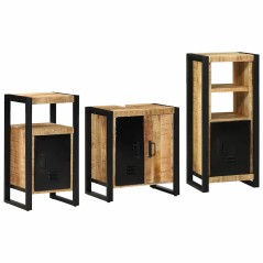 vidaXL Set di mobili per il bagno 3 pcs Legno di mango massello