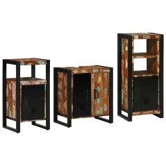vidaXL Set di mobili per il bagno 3 pcs Legno massello riciclato