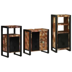 vidaXL Set di mobili per il bagno 3 pcs Legno massello riciclato