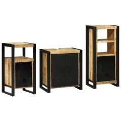 vidaXL Set di mobili per il bagno 3 pcs Legno di mango massello
