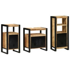 vidaXL Set di mobili per il bagno 3 pcs Legno di mango massello
