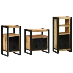 vidaXL Set di mobili per il bagno 3 pcs Legno di mango massello