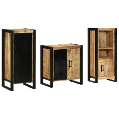 vidaXL Set di mobili per il bagno 3 pcs Legno di mango massello