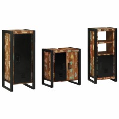 vidaXL Set di mobili per il bagno 3 pcs Legno massello riciclato