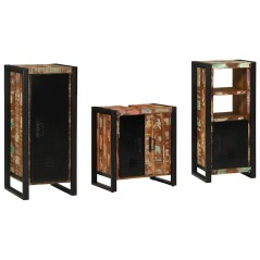 vidaXL Set di mobili per il bagno 3 pcs Legno massello riciclato