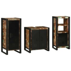 vidaXL Set di mobili per il bagno 3 pcs Legno massello riciclato