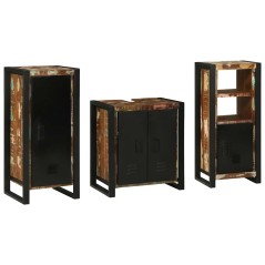 vidaXL Set di mobili per il bagno 3 pcs Legno massello riciclato