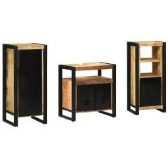 vidaXL Set di mobili per il bagno 3 pcs Legno di mango massello