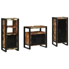 vidaXL Set di mobili per il bagno 3 pcs Legno massello riciclato
