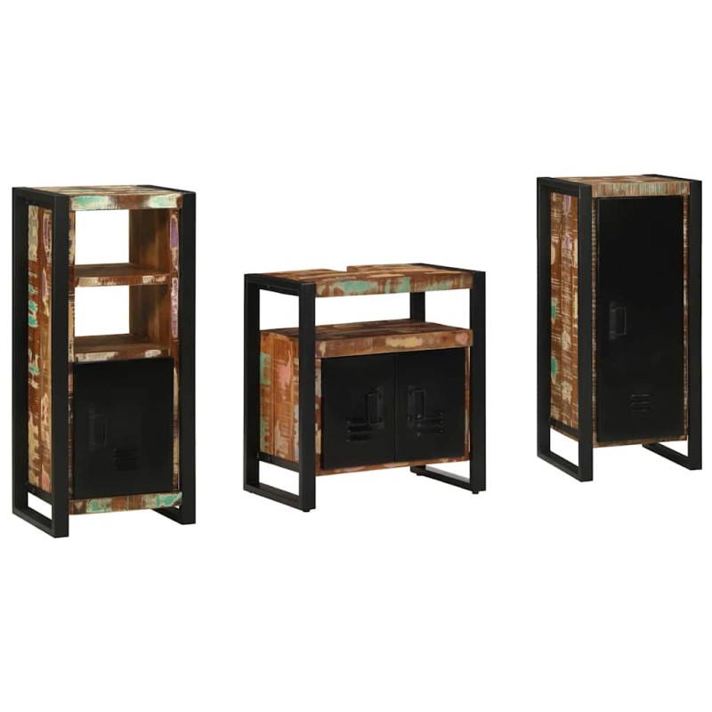 vidaXL Set di mobili per il bagno 3 pcs Legno massello riciclato vidaXL Set di mobili per il bagno 3 pcs Legno massello riciclato