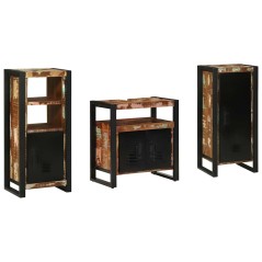 vidaXL Set di mobili per il bagno 3 pcs Legno massello riciclato