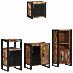 vidaXL Set di mobili per il bagno 4 pcs Legno massello riciclato