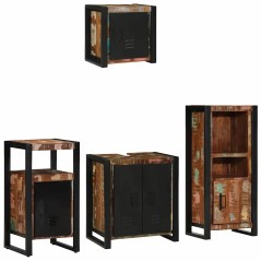 vidaXL Set di mobili per il bagno 4 pcs Legno massello riciclato