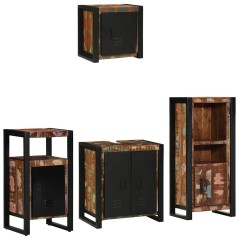 vidaXL Set di mobili per il bagno 4 pcs Legno massello riciclato