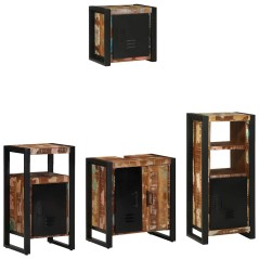 vidaXL Set di mobili per il bagno 4 pcs Legno massello riciclato