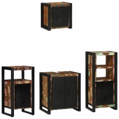 vidaXL Set di mobili per il bagno 4 pcs Legno massello riciclato