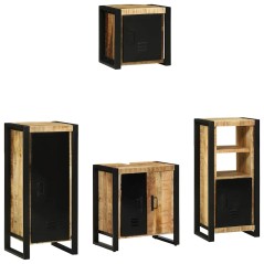 vidaXL Set di mobili per il bagno 4 pcs Legno di mango massello