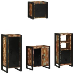 vidaXL Set di mobili per il bagno 4 pcs Legno massello riciclato