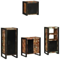 vidaXL Set di mobili per il bagno 4 pcs Legno massello riciclato