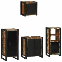 vidaXL Set di mobili per il bagno 4 pcs Legno massello riciclato