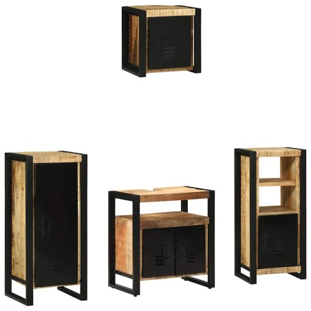 vidaXL Set di mobili per il bagno 4 pcs Legno di mango massello