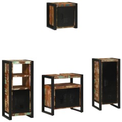 vidaXL Set di mobili per il bagno 4 pcs Legno massello riciclato