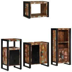 vidaXL Set di mobili per il bagno 4 pcs Legno massello riciclato
