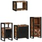 vidaXL Set di mobili per il bagno 4 pcs Legno massello riciclato