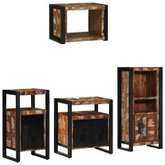 vidaXL Set di mobili per il bagno 4 pcs Legno massello riciclato