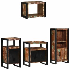 vidaXL Set di mobili per il bagno 4 pcs Legno massello riciclato