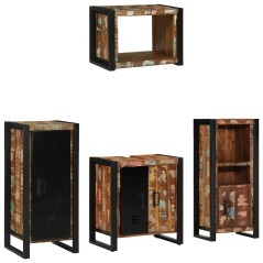 vidaXL Set di mobili per il bagno 4 pcs Legno massello riciclato