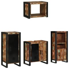 vidaXL Set di mobili per il bagno 4 pcs Legno massello riciclato