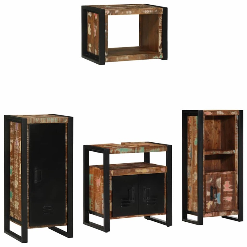 vidaXL Set di mobili per il bagno 4 pcs Legno massello riciclato vidaXL Set di mobili per il bagno 4 pcs Legno massello riciclato