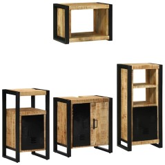 vidaXL Set di mobili per il bagno 4 pcs Legno di mango massello
