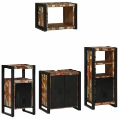 vidaXL Set di mobili per il bagno 4 pcs Legno massello riciclato