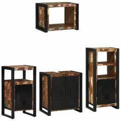 vidaXL Set di mobili per il bagno 4 pcs Legno massello riciclato