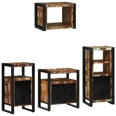 vidaXL Set di mobili per il bagno 4 pcs Legno massello riciclato