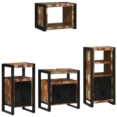 vidaXL Set di mobili per il bagno 4 pcs Legno massello riciclato