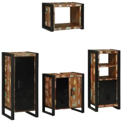 vidaXL Set di mobili per il bagno 4 pcs Legno massello riciclato