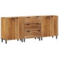 vidaXL Mobile soggiorno a 3 pezzi marrone 60x33x75 cm in legno massello di acacia.