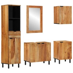 vidaXL Set Mobili per Bagno a 5 Pezzi Legno Massello di Acacia