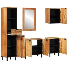 vidaXL Set Mobili per Bagno a 5 Pezzi Legno Massello di Acacia