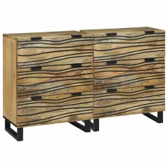 vidaXL Sideboards 2 pcs Marrone Media Legno di mango massello