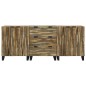 vidaXL Set di mobili per il bagno 3 pcs Marrone Media Legno Massello vidaXL Set di mobili per il bagno 3 pcs Marrone Media Legno Massello