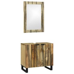 vidaXL Set di mobili per il bagno 2 pcs Marrone Standard